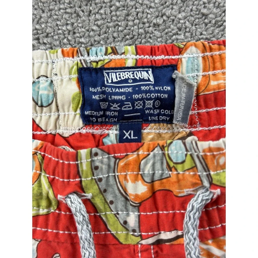 Vilebrequin‎ Swim Trunks Shorts Men XL Red Candy Print Elastic Waist Summer